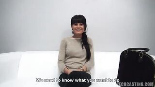 Czech casting with condom sex and baby Bambi
