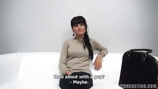 Czech casting with condom sex and baby Bambi