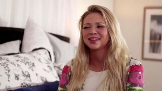Two beautiful girls are stuck in bed and play a little lesbian game