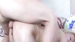 Mommy fucked in her ass at home, wearing black stockings