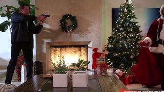The naughty girl received a dick in her stocking from Santa Claus