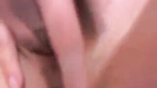 Russian beauty with delicate breasts posing on webcam and masturbating