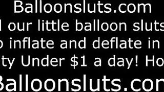 The girl rubs her tits on the bed and gets horny