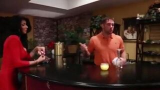 Christina showed her tits to the bartender and got fucked hard