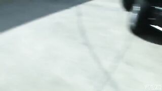Blonde in a thong on the parking lot with Blair Summers