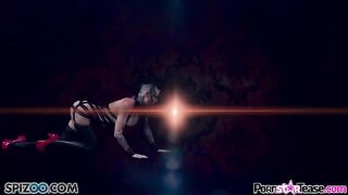 Hot brunette Christy Mack in a leather suit, indulging in solo play