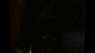 A girl with big natural boobs shakes her tits through clothes and gets fucked hard