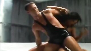 The fight ended with oil sex and big boobs action