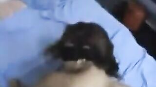 A bent girlfriend reached a deep point in her hand