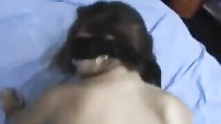 A bent girlfriend reached a deep point in her hand