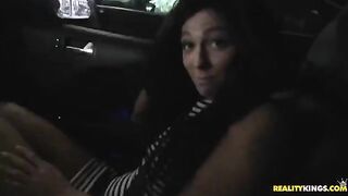 A hot brunette has sex and gets a lot of sperm on her face