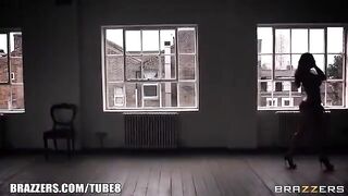 A girl with big natural boobs gets fucked hard