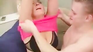 Man fucked his mom and grandmother in a chair, what a pervert