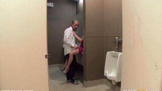 Waiter fucked me in the restaurant toilet, I gave him a blowjob