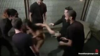 Five guys were fucked by a defenseless girl with rough toys