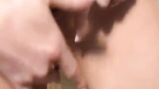 An older man is worried, but his girlfriend knows what to do