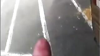 The guy was jerking his cock on the street and passing cars stopped