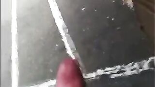 The guy was jerking his cock on the street and passing cars stopped