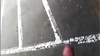 The guy was jerking his cock on the street and passing cars stopped