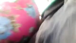 A guy masturbates on the riser with girls in the bus