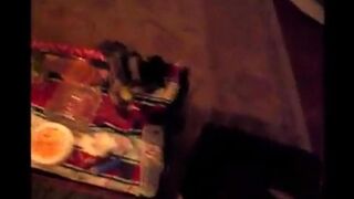 A drunk girl ended up in the trash and started to do crazy things