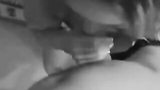 The girl is not embarrassed to lick the guy's dick and accept sperm