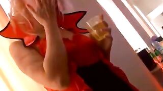 Student orgy party on Halloween, full of excitement