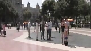 Group sex in public place with camera recording everything