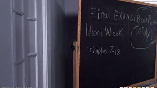 A student woman is fucking with her teacher in the classroom