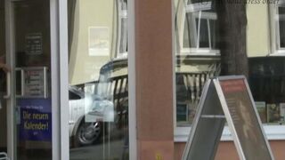A girl walks on the street without panties, and a man fucked her