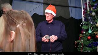 An old man and his wife fucked a beautiful Snow Maiden