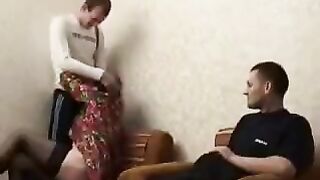 A drunken woman fucked with her son and his friend