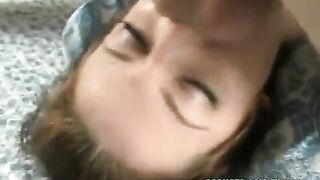 A man showed a girl how to hold and move the dick