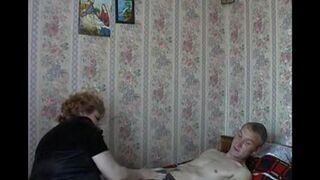 The old mother makes incest with her son on a hidden camera