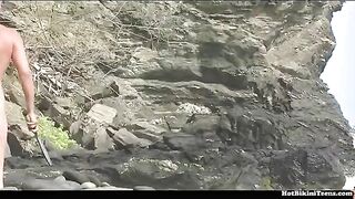 Amateur video with naked people on a beach where you can sunbathe nude