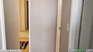 The student fucks a girl in the hostel dormitory