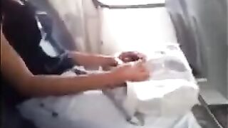 A hot guy pulled out his dick and started to jerk off in front of a cute girl