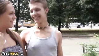 A guy licked the pussies of two girls in a steamy scene