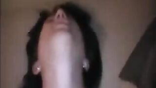 The man crouched on the bed to the sleeping girl and fucked her