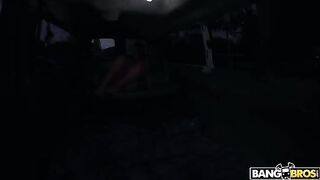 The girl with big boobs found a new man to fuck in the car