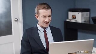 The boss pushed his cock into the mouth of secretary in pantyhose