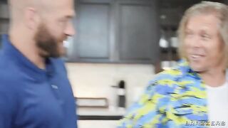 She gets attention from two guys and she loves it very much