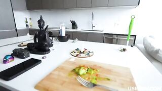 A man was eating dinner with his mother-in-law, who had no teeth