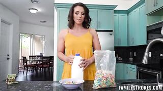 A hot babe gets fucked by two guys in a threesome
