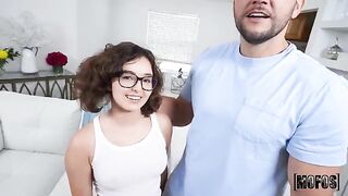 Leana doesn’t touch the ground with her feet, only big cocks