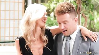 Blonde beauty fucked in an intense FFM threesome scene