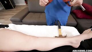 Babe gets fucked hard by her boyfriend during a rough massage