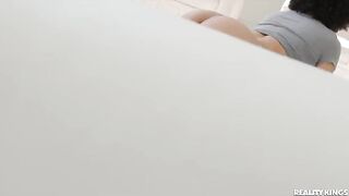Spying on the bubble ass Latina doing yoga in her room