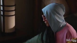 A man brought his girlfriend to meet with a friend, in the bedroom