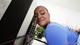 A girl is fucking around in front of her boss in the office